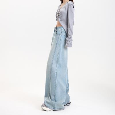 Хлопковые свободные брюки с широкими штанинами для женской весны и тонкие джинсы с широкими штанинами для женской весны и лета. Дышащие и прохладные весенне-летние модели.
