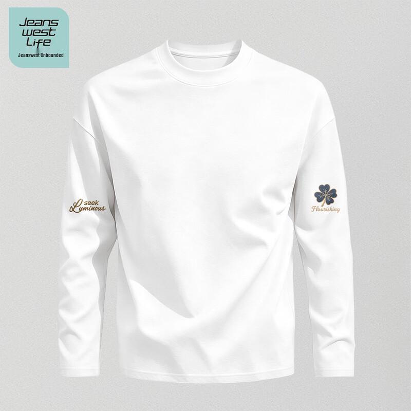 Jeanswest Life Men's Loose Fit Cotton Crewneck Long-Sleeve Tee