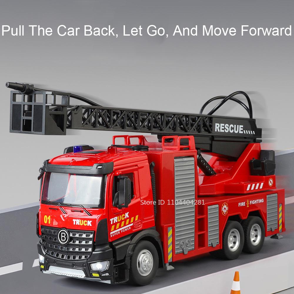 1:24 Лестница Цистерна Пожарная машина Сплав Спринклер Подметальная машина Модель Игрушки Машина Двери Открываются Звук Свет Инерционные Транспортные средства Мальчик Ребенок Подарок