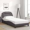 VidaXL Viana Bed Frames Without Mattress, Upholstered Bed with Cushion, Single Bed, Adult Bedroom Bed, Modern, Grey 100x200 Cm 3208078