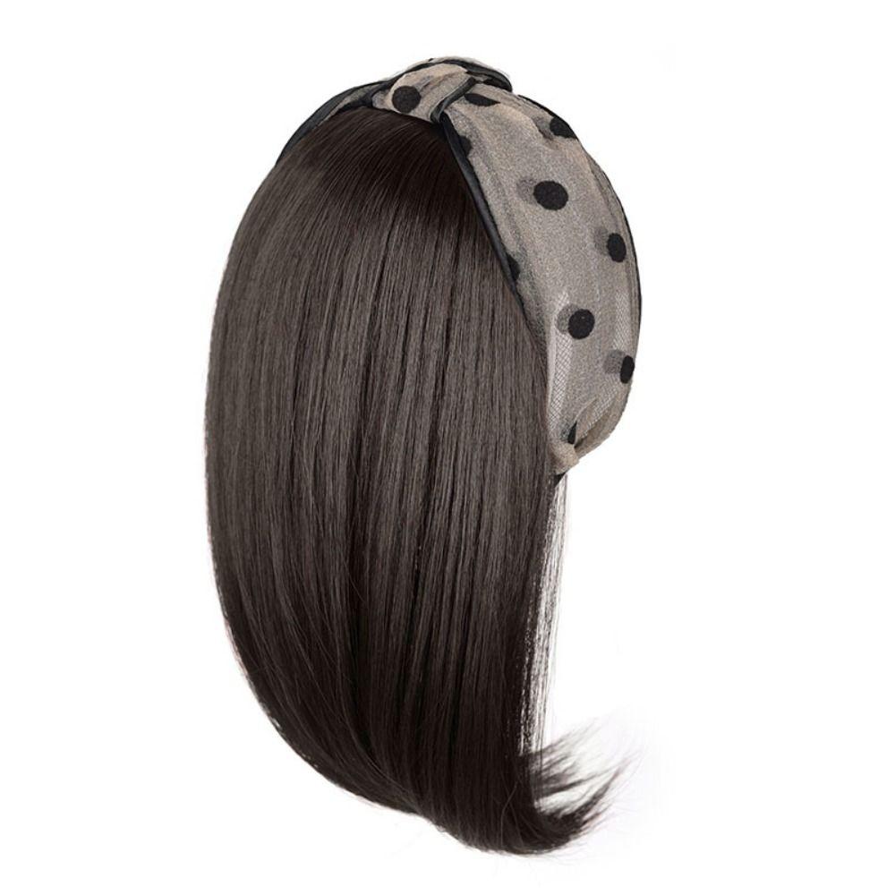 Синтетический полуободок парик корейский стиль женский обруч для волос короткий прямой парик на ободке женский