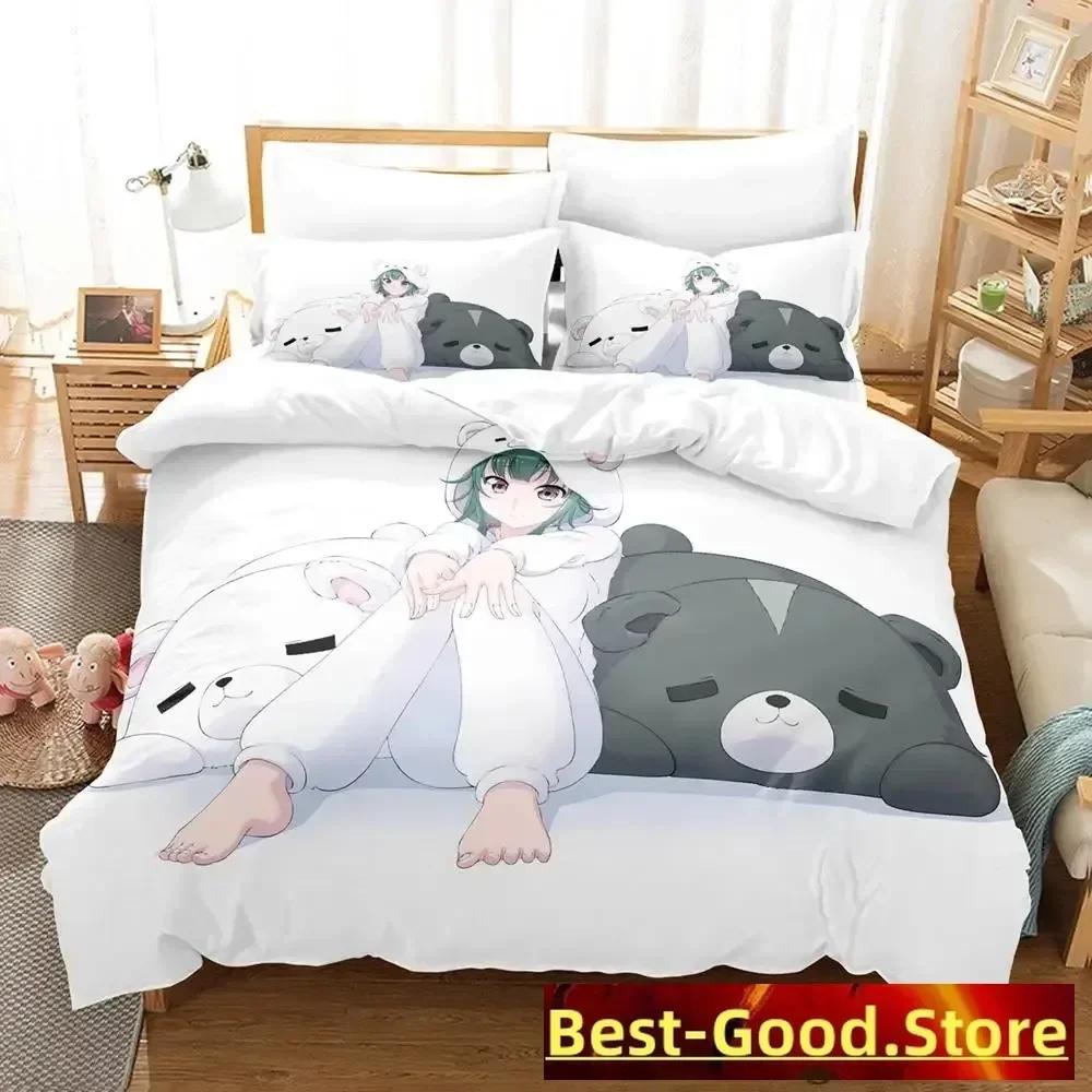 Kuma Kuma Kuma Bear Комплект постельного белья Печатный комплект с наволочкой Пододеяльник Мягкий Односпальный Двуспальный Queen Super King Size