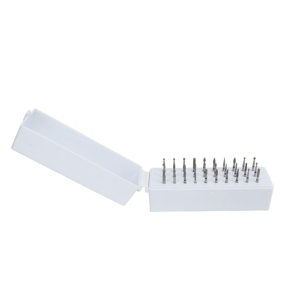 30pcs Dustproof Acrylic Cover Nail Drill Bits Set Salon Desktop Manicure Tool Arrangement