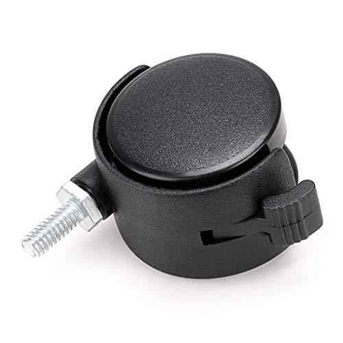 4 шт. 1,5-дюймовые нейлоновые пластиковые поворотные ролики с тормозами, диаметр стержня 5/16 дюйма для офисного стула, игрового стула, кухонной полки, дивана