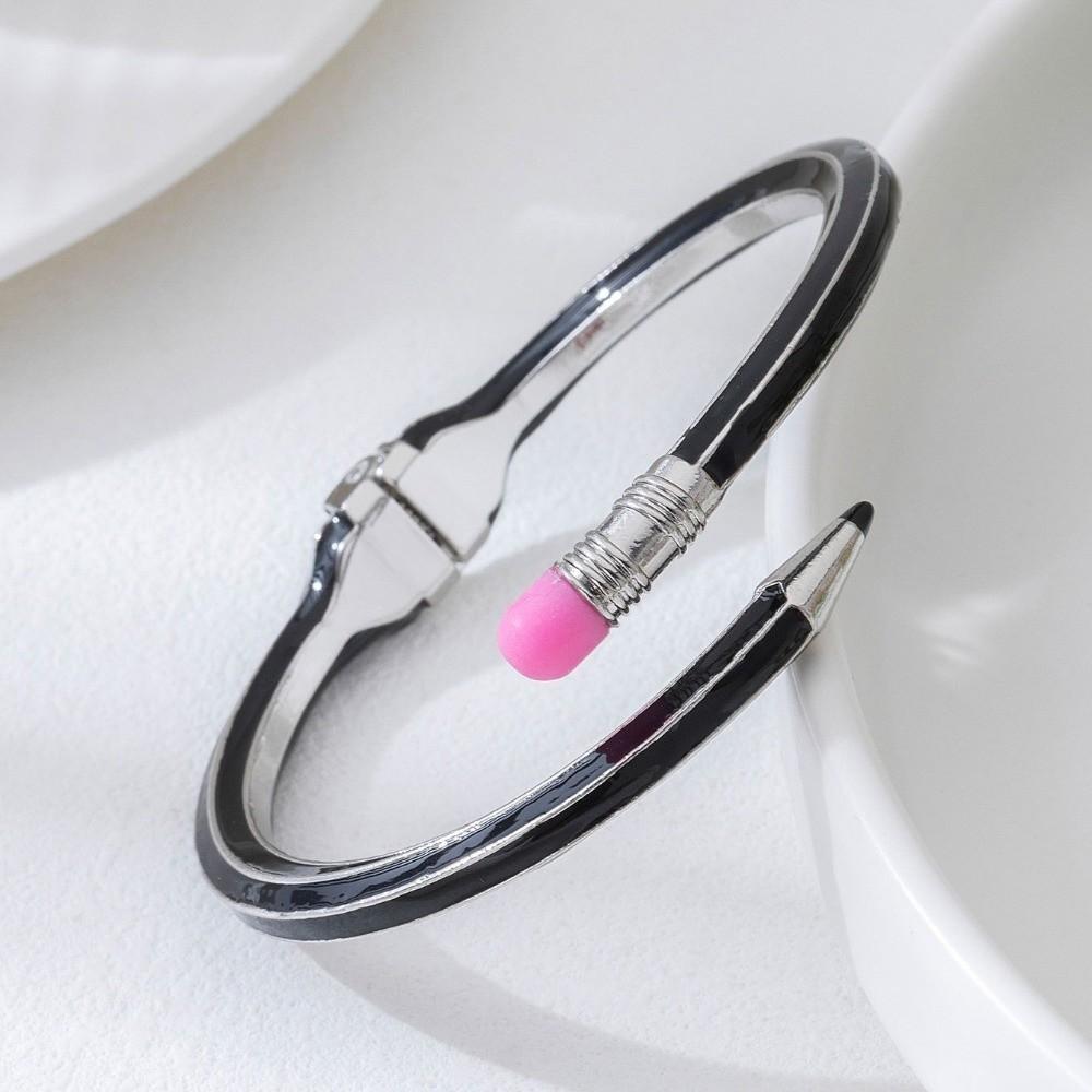 Unique Cross Enamel Bracelet Shiny Glitter Fashion Cuff Bracelet Stylish Pencil Bangle  Party