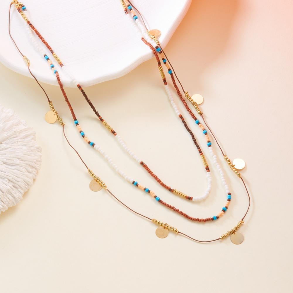 Multi-layer Clavicle Chain Jewelry Bohemian Necklaces Retro Bead Necklaces  Daily