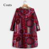 2025 Fashion National Style Women's Coat Long Printed Hoodie Winter Thick Warm Retro Large Size Temperament Slim Coat