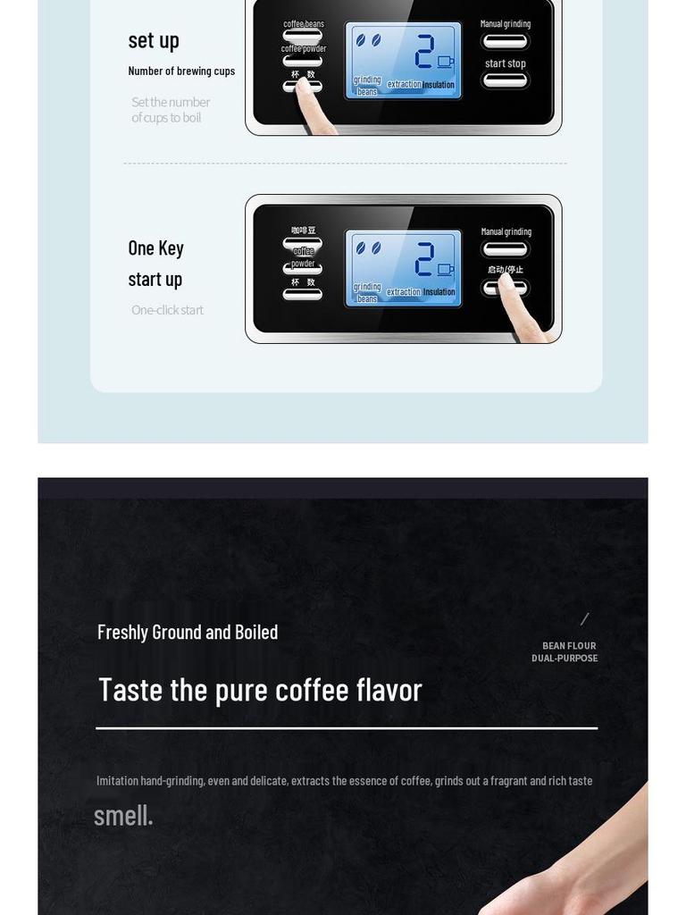 Автоматическая кофеварка для трансграничной торговли: Свежемолотый, Компактный, Универсальный Кофейник для Капельного Кофе для Дома и Офиса