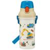 Skater Children's Water Bottle, 480ml, Direct Drinking, Plastic, One-Touch Operation, Dishwasher Safe, Made in Japan, Work Vehicles, PSB5SANAG-A