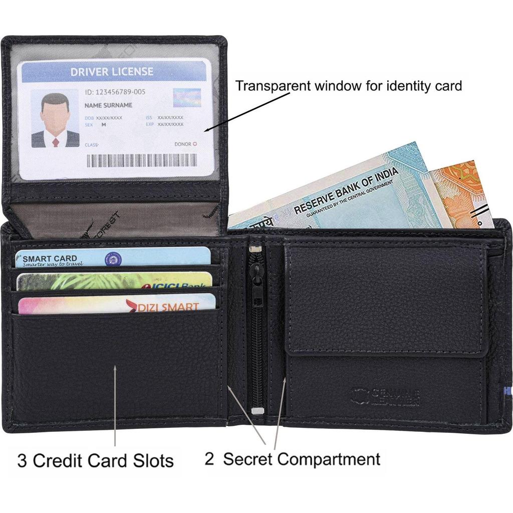 Мужской кошелек из натуральной кожи  (3 слота для карт)