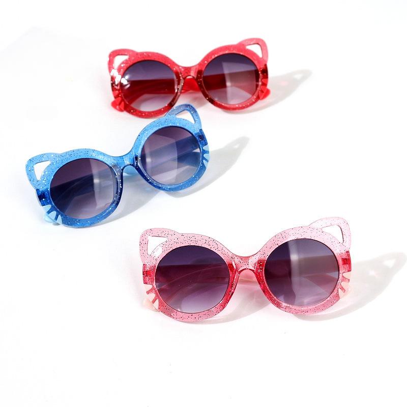 2026 Sumer New Kids Cartoon Cat Sunglasses Children's Sun Glasses UV Resistant Eyewear Cute Girls Fashionable Sunshade Eyeglass
