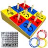 DINETTE Ring Toss Cardboard Ring Stand with Storage Recreational Set, Bag, Toy,