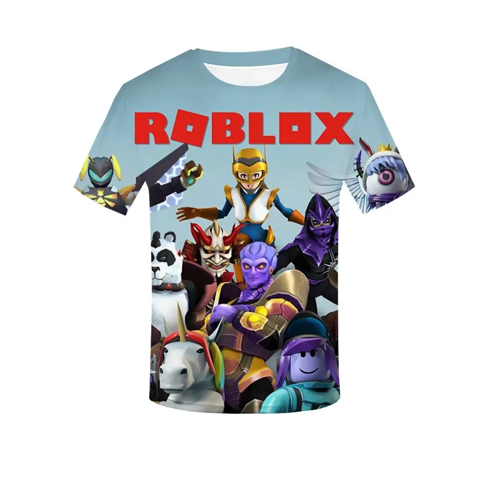 Roblox Game kids T-shirt cosplay costumes Child Cartoon Short sleeve top 3D Print Casual Street Clothes