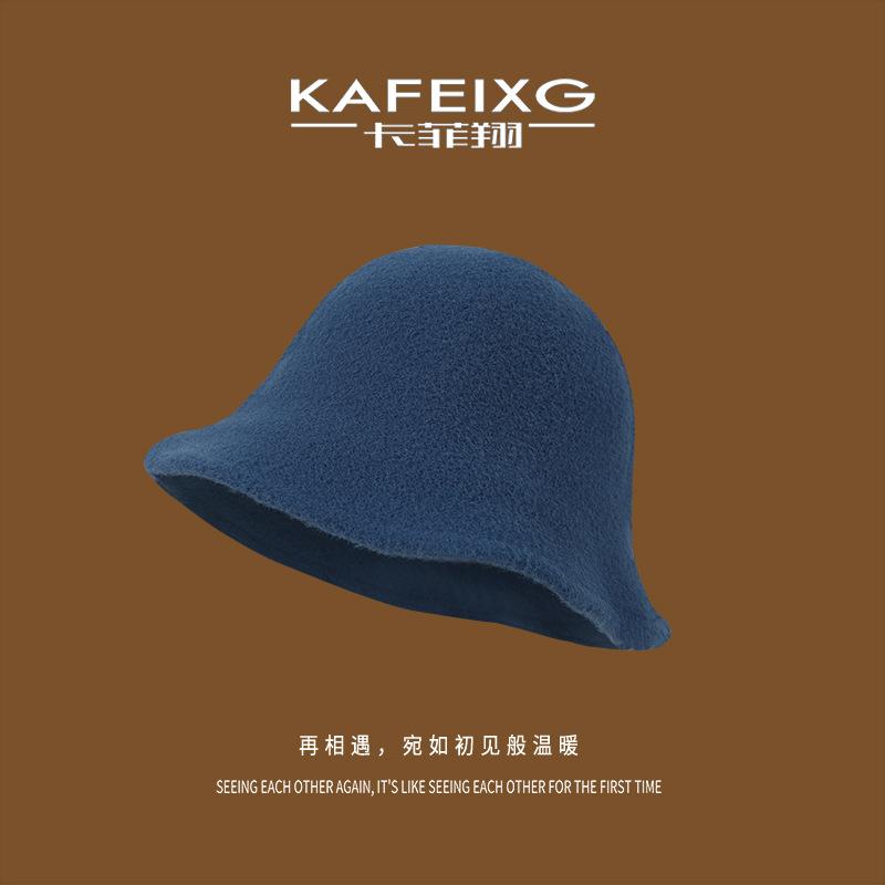 Маленькое лицо, черная рыбацкая шляпа, детская осенне-зимняя универсальная защитная повязка для лица, панама с короткими полями, теплая шерстяная шапка-ушанка