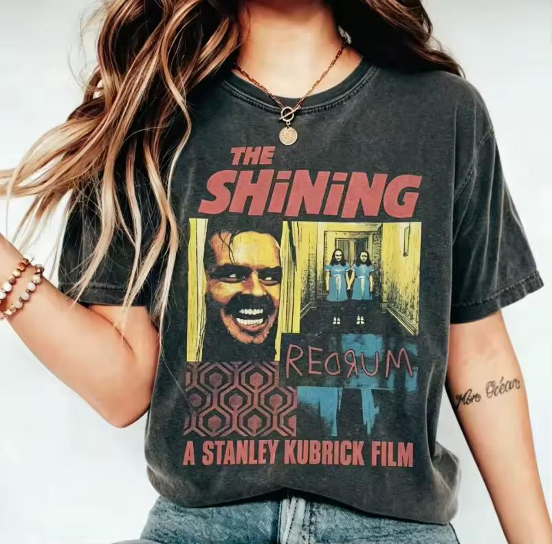The Shining Vintage Horror Movie Tee Jack Torrance T‑Shirt Summer Unisex Loose Breathable Streetwear Short Sleeve Casual Top