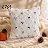 Ghost Pattern Decorative Covers Halloween Cushion Cover, Fuzzy Throw Pillow 18x18 Inch Durable Zippered Protectors Washable Plush Case for Sofa Couch