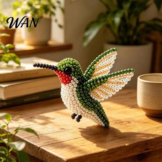 3D Animal Crafts DIY Bird Beading Kit, Bead Craft with Colorful Beads Vibrant for Accessories, Cute Beaded Project Adults And Teens Creative Gift Kit