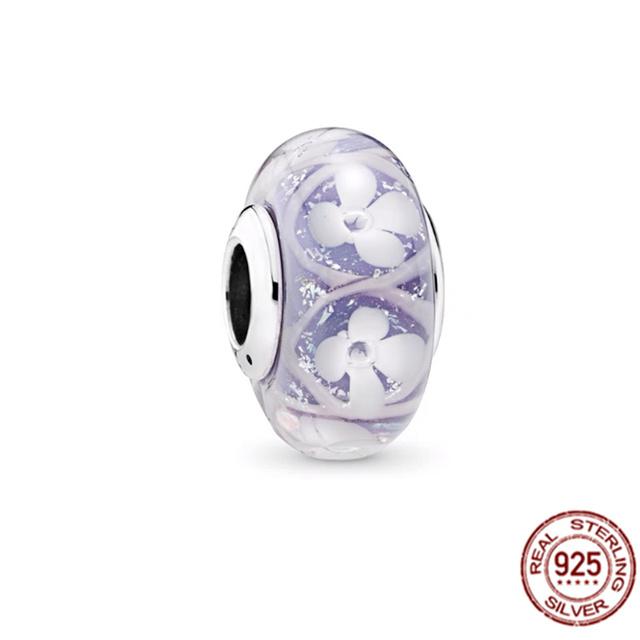 Стерлингового серебра 925 пробы, белый, красный, синий, счастливый четырехлистный клевер, муранское стекло, очаровательные ювелирные изделия, бусины, подходят для милого модного браслета