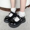 French Thick Heel Thick Sole Mary Jane Shoes Women's 2025 New Summer and Autumn Light Mouth Small Leather Shoes Bow with Skirt Single Shoes