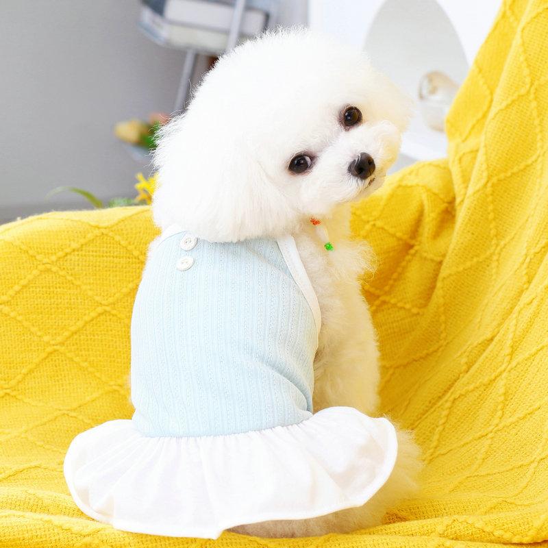 Новинка 2024 года, одежда для собак, необычная юбка с лямкой на пуговицах, весенне-летняя одежда для щенков, одежда для маленьких и средних собак