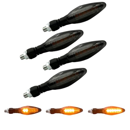 Указатели поворота с E-маркировкой, соответствующие требованиям техосмотра, комплект из 4 универсальных 6-светодиодных указателей поворота высокой яркости для мотоциклов 12 В (Дым, Режим