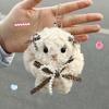 Cute Cartoon Bowknot Rabbit Pendant Keychain  Funny Car Keyring Exquisite Kawaii Backpack Decoration Accessories Gifts
