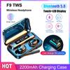 F9 TWS Беспроводные Bluetooth-наушники со светодиодным дисплеем, гарнитура, стереонаушники