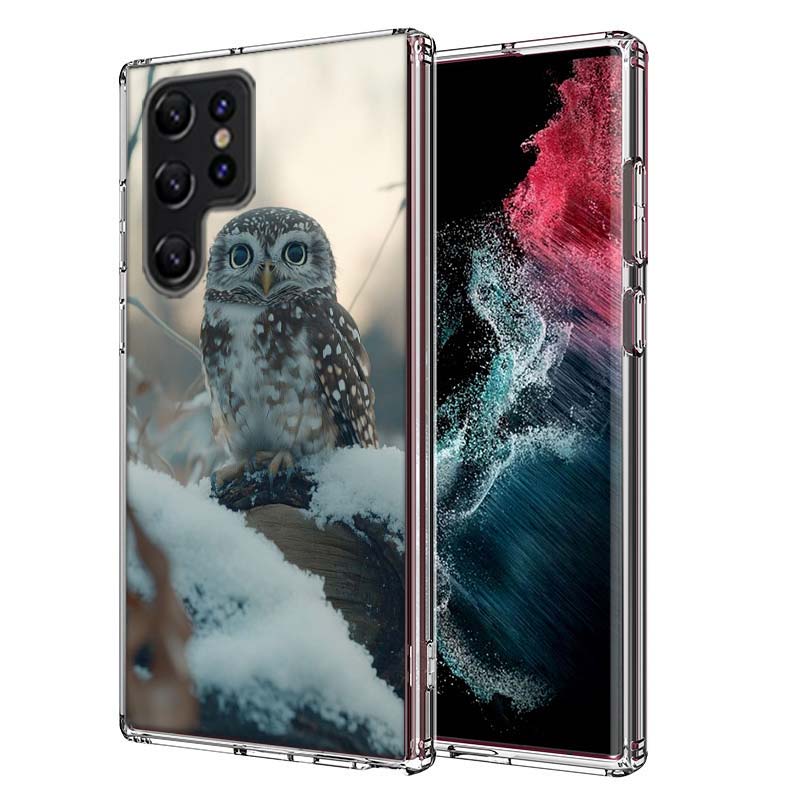 Чехол на телефон 'Сова в зимней шапке' Capa для Samsung S26 Ultra S25 Edge Galaxy S23 S21 S20 S24 FE S22 S10 Plus Прозрачный чехол-бампер из ТПУ Coque
