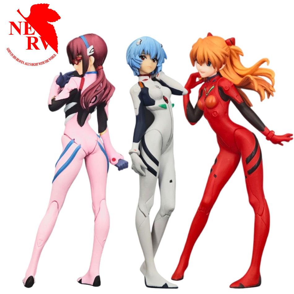 Аниме NEON GENESIS EVANGELION 13см Аянами Рей Аска Лэнгли Макинами Фигурка ПВХ Модель Кукла Настольное Украшение Коллекционные Игрушки