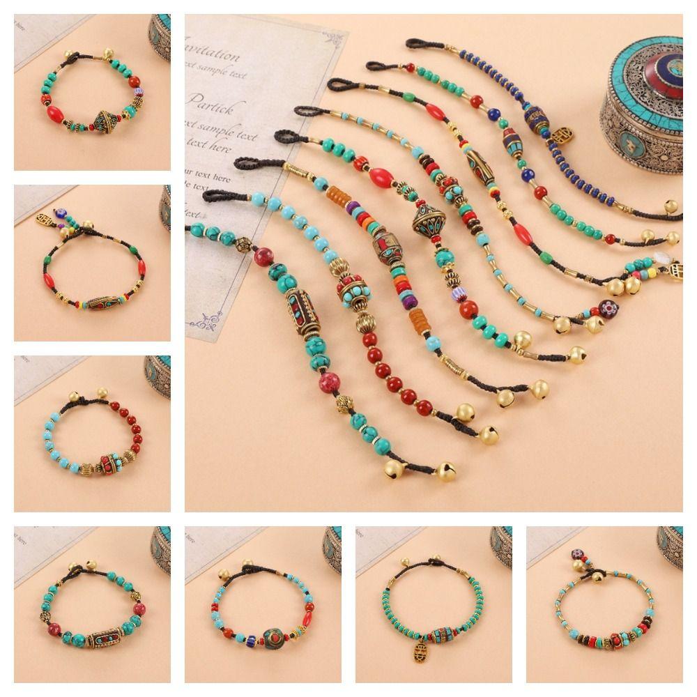 Красочный браслет в тибетском стиле, ретро-браслет из бисера, модный браслет в стиле бохо, ювелирные изделия
