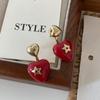 Exquisite Red Heart & Star Dangle Earrings for Women - Ankara Design