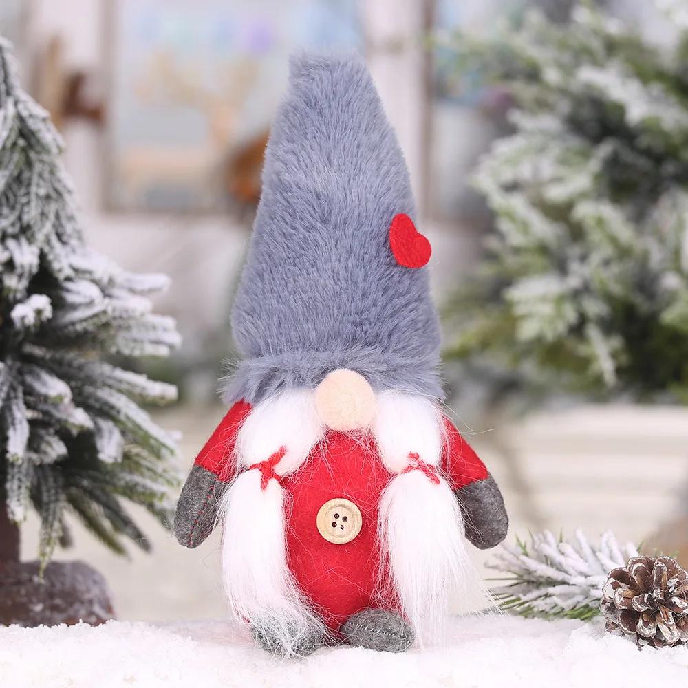 Creative Christmas Ornament Plush Faceless Moustache Doll Home Decoration Accessories for Living Room