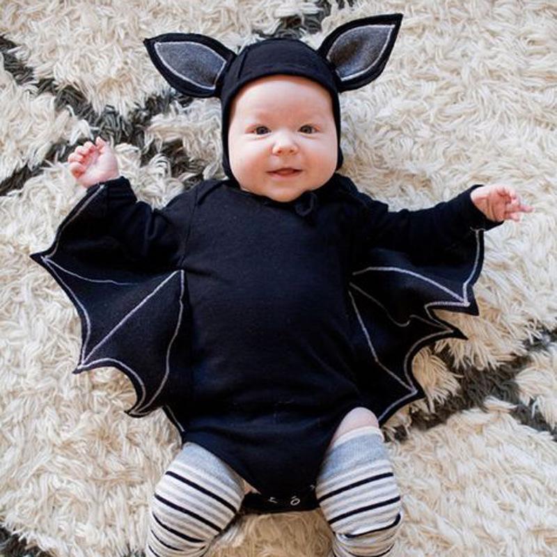 European & American Baby Bat Hooded Romper Set: Boys & Girls Onesie Jumpsuit (2-Piece).