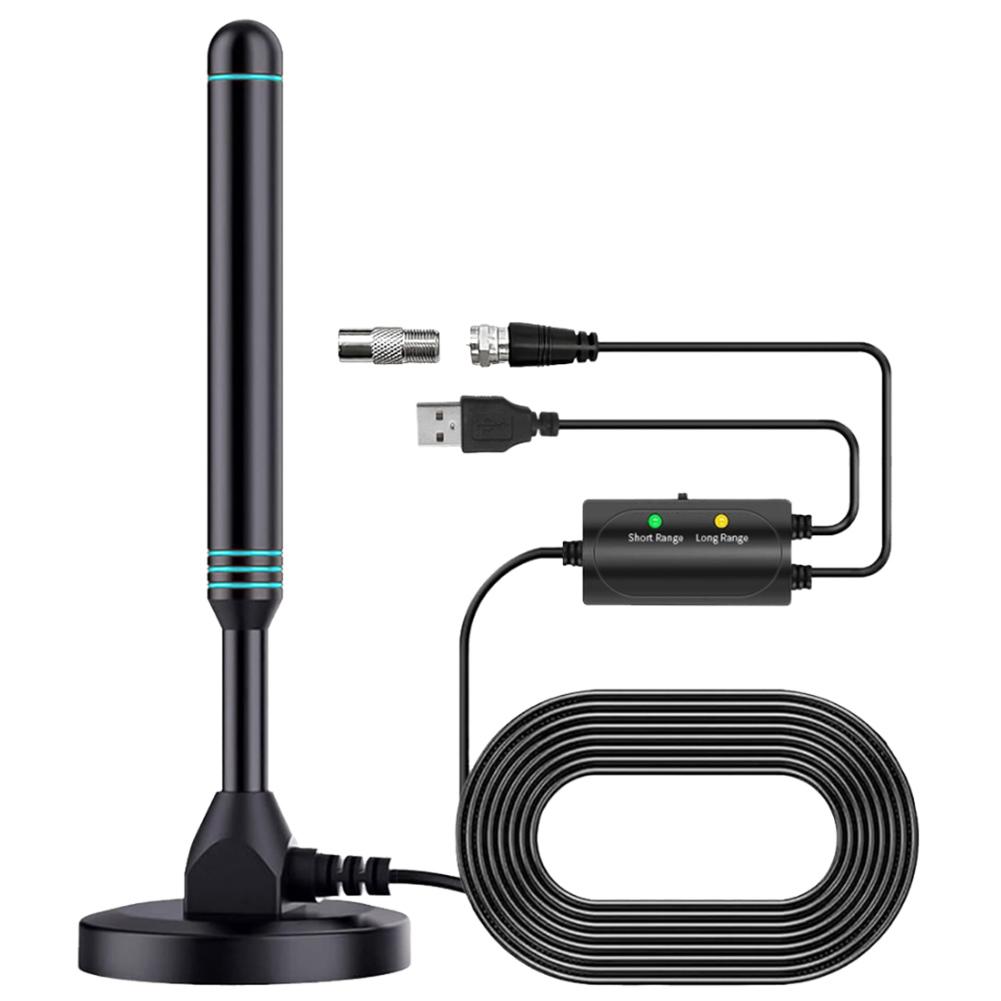 4K/1080P HD Digital TV Antenna Magnetic Base 480+ Miles Portable HD TV Antenna VHF UHF Indoor Outdoor Antenna for DVB-T2 TV HDTV