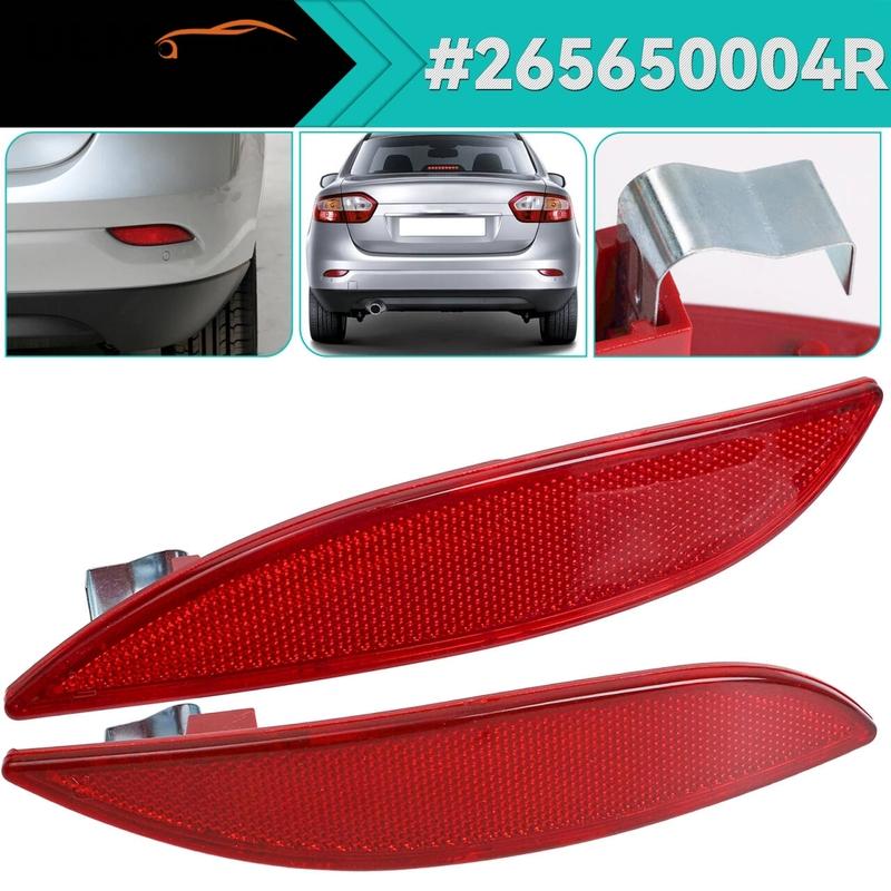 For Renault Megane Mk3 Rear Bumper Reflector Lamp Light Strip Left + Right Side Pair 265650004R 265600004R