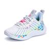 Under Armour Curry 10 SPLASH PARTY Низкие Детские Баскетбольные Кроссовки Бело-Синие Унисекс 3026293-100