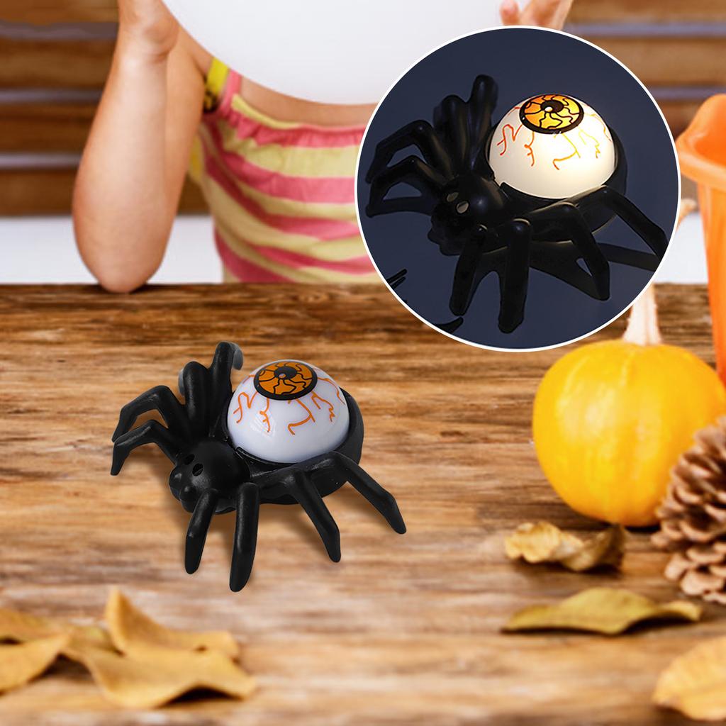 Halloween Eyeball Lamp Spider Back Popping Eyeball Candle Light Party Atmosphere Decoration Supplies Led
