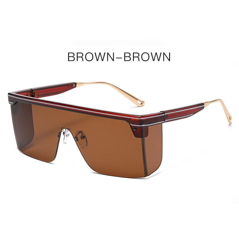 Винтажные негабаритные квадратные солнцезащитные очки для мужчин и женщин, брендовые дизайнерские солнцезащитные очки с плоским верхом, модные цельные линзы, солнцезащитные очки для женщин, женские оттенки