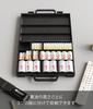 Yamazaki Tower Battery Storage Case with Separate Battery X X Large Model 10463 Handle, Slim, Organizer, Black, W25.5 D4.1 H21.9cm, Capacity,