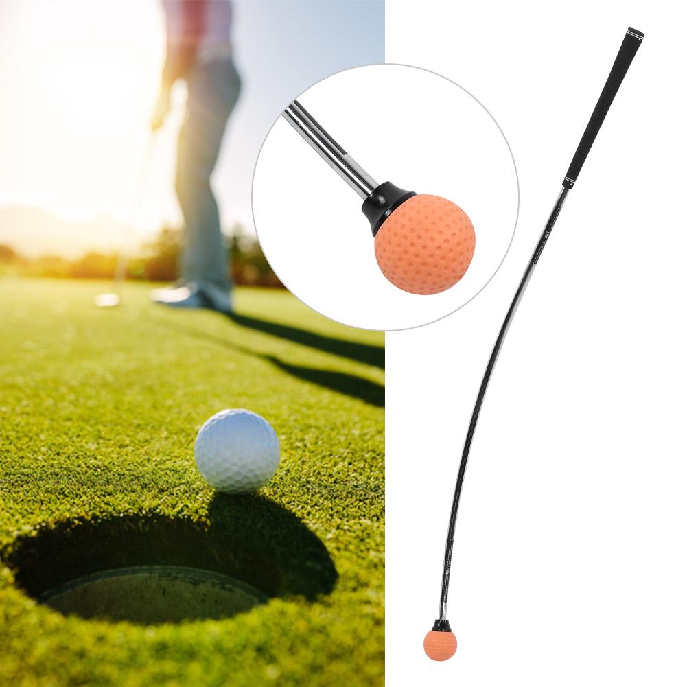 Гольф Изогнутая Свинг Палка A363 Оранжевая Резина Тренажер для Паттинга Тренировочное Оборудование Для Дома