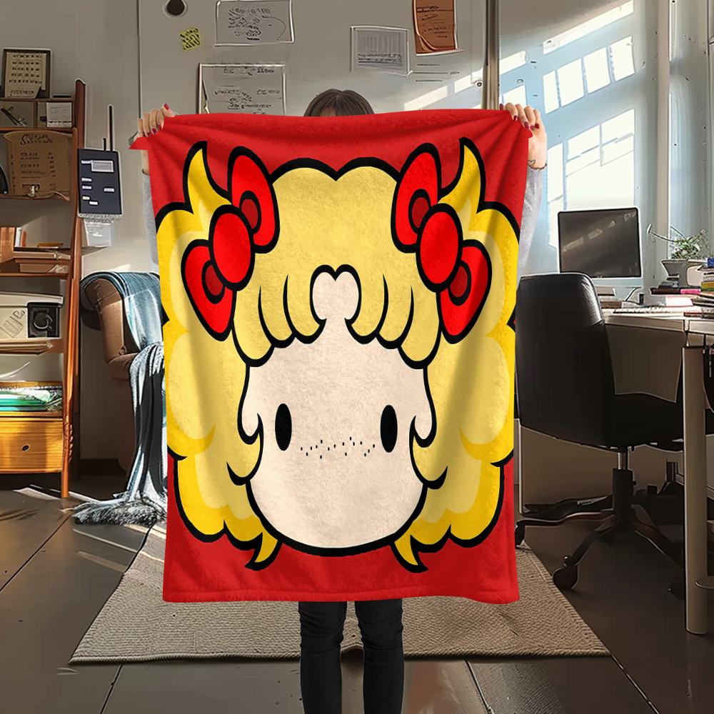 1PC Candy Candy Print Flannel Blanket, High quality All Seasons, Home Decor, Warmth and Comfort, Perfect for Christmas Gifts