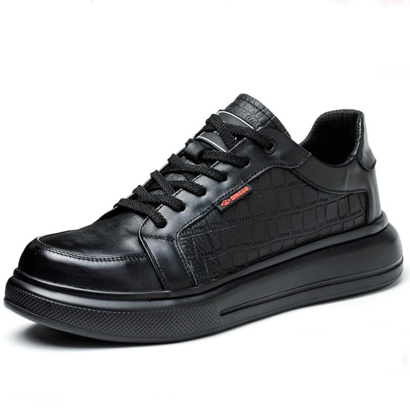 Fashion Cowhide Safety Shoes Men Composite Toe Electrical Insulated Shoes Waterproof Work Shoes Puncture-Proof Indestructible Shoes