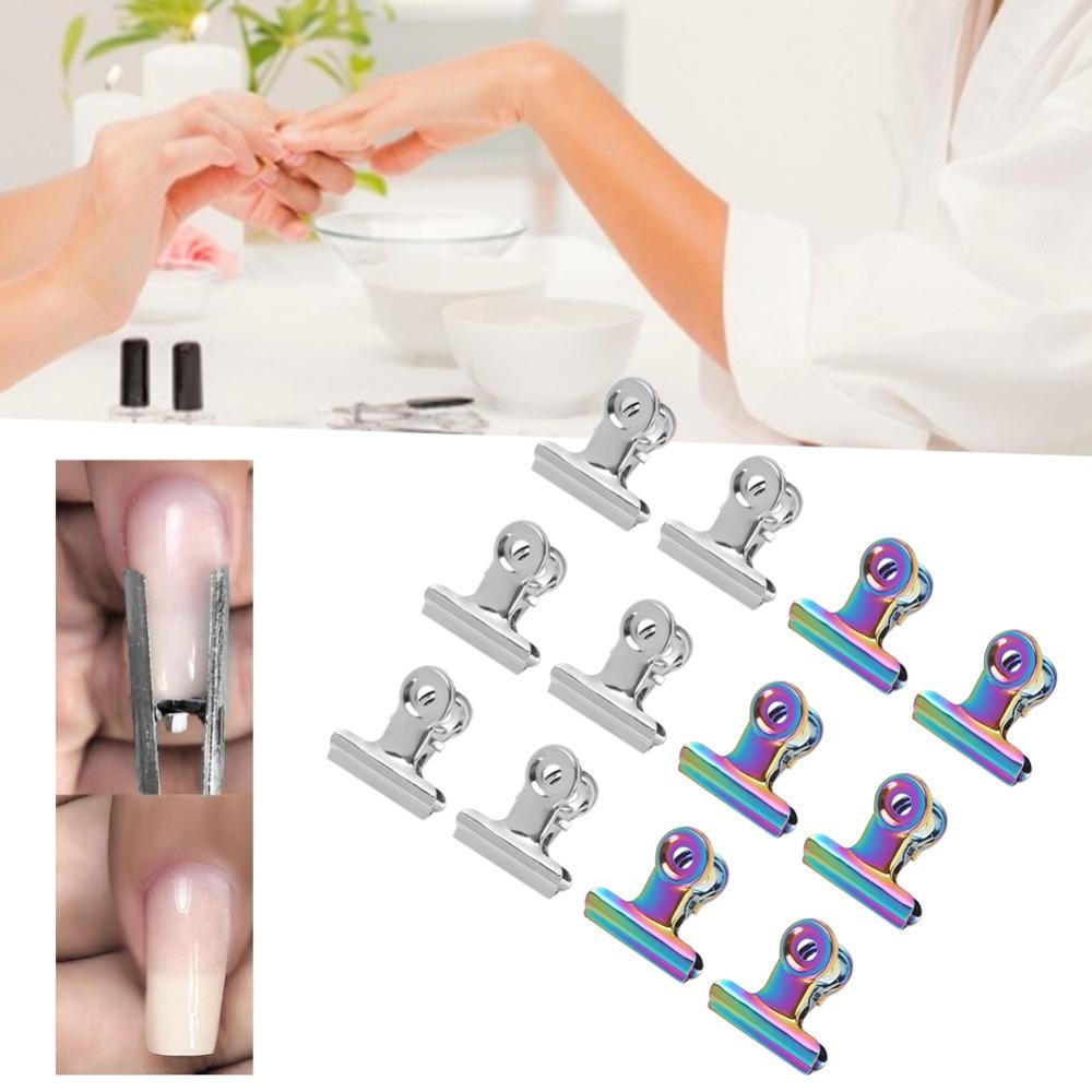 12PCS Stainless Steel Nail Tips Clips Household & Office Multiscene Clamping Use