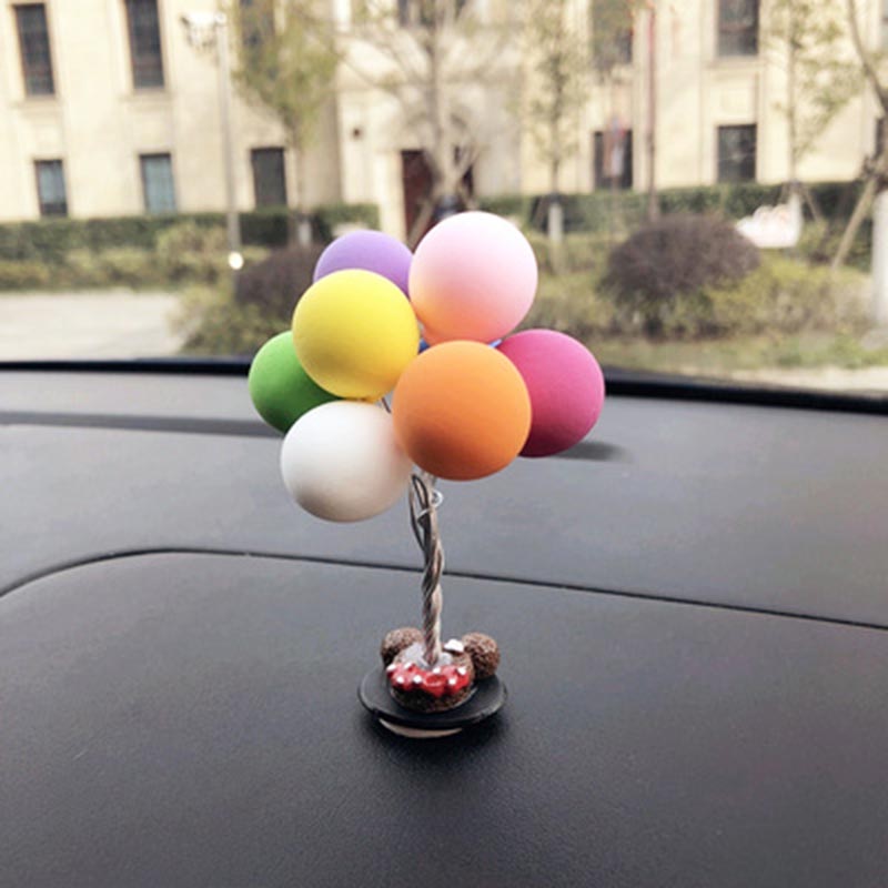 Love Balloon Bobblehead Car Dashboard Ornament Cute Spring Shaking Head Interior Decoration Auto Accessory