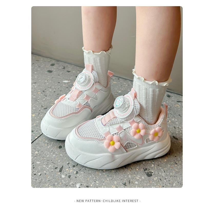 Обувь для сноуборда для девочек с вращающейся пряжкой, летняя одинарная сетка, маленькие белые туфли, сетка, красная принцесса, спортивная обувь, нескользящая, мягкая подошва, прилив