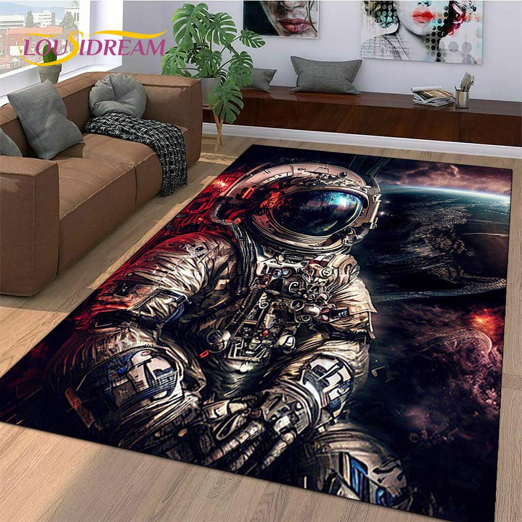 Astronaut Dream Universe Spaceman  Outer Space Cartoon Rug Carpet for Living Room Bedroom Decor,Non-slip for Sofa Doormat Kids