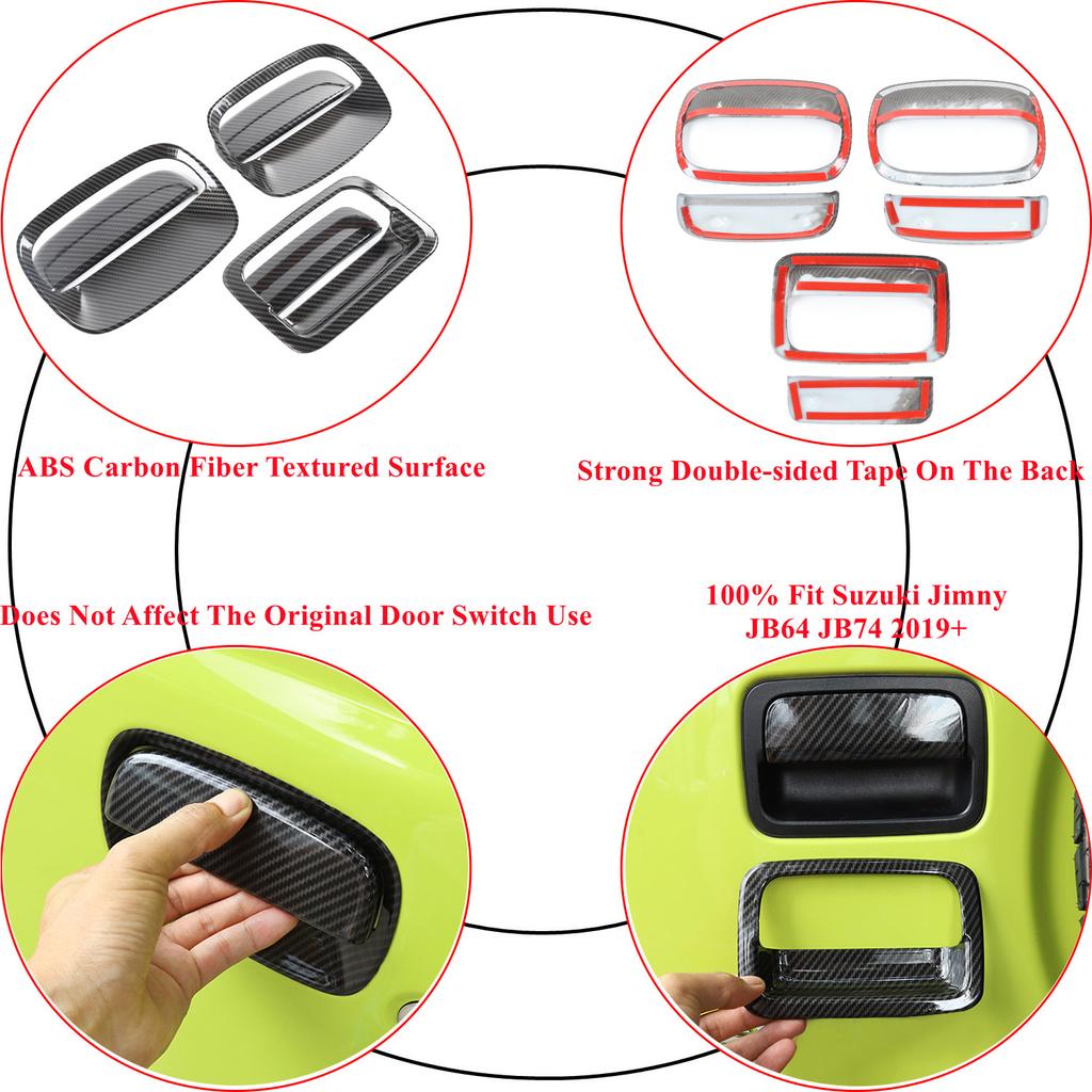 Car Side Door Rear Tail Door Handle Bowl Decoration Cover for Suzuki Jimny JB64 JB74 2022 2023 Exterior