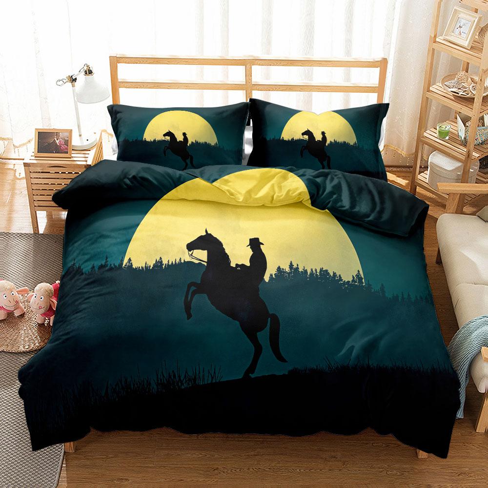 Gunfire Cowboy West Bedding Set Single Twin Double Queen King Cal King Size Bed Linen Set