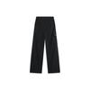 Li Ning CF Su Series Mid Waist Button Solid Color Straight Leg Knit Sports Pants Women Pants Black AYKU620-3
