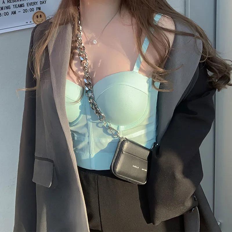 Sexy Fashion Mesh Push Up Bralet Women's Corset Bustier Bra Cropped Top Vest Plus Size Underwear Camisole